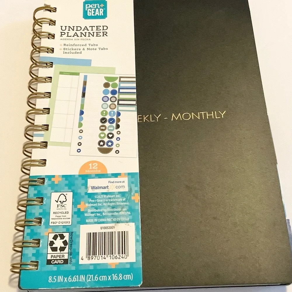 Pent Gear Black Undated Planner #44
